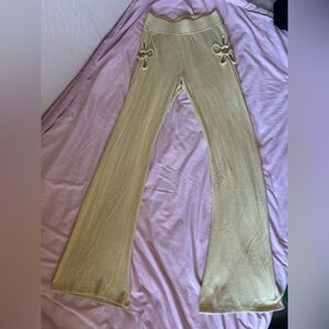 Flower Cutout Flare Pants